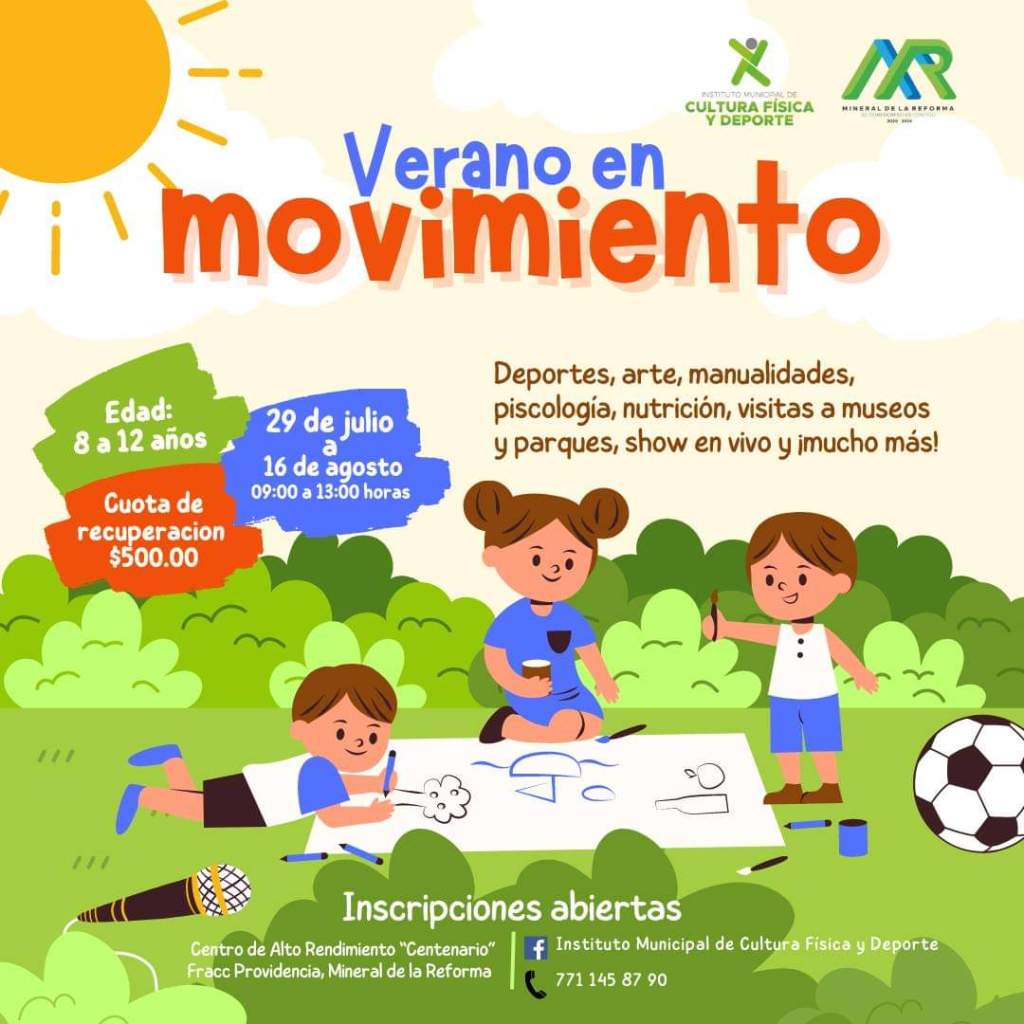 Curso de “Verano en Movimiento” del Instituto de Cultura Física y Deporte de Mineral de la&nbsp;Reforma
